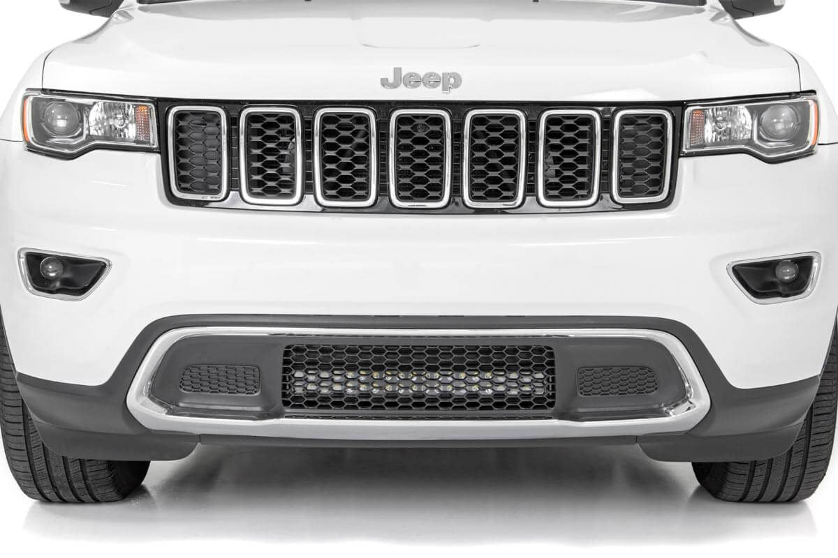 LED Light Kit | Bumper Mount | 20" Black Dual Row| Amber DRL | Jeep Grand Cherokee WK2 (11-20)