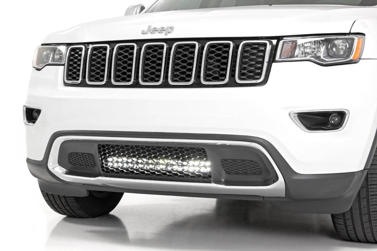 LED Light Kit | Bumper Mount | 20" Chrome Dual Row | White DRL | Jeep Grand Cherokee WK2 (11-20)