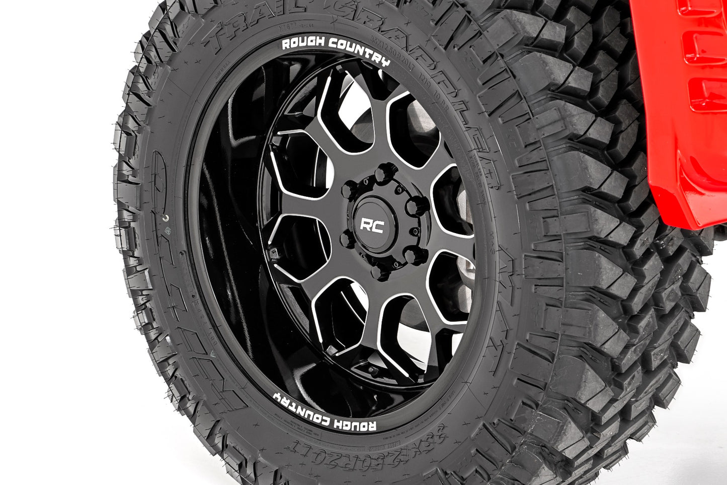 Rough Country 96 Series Wheel | One-Piece | Gloss Black | 22x10 | 6x135 | -19mm