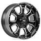 Rough Country 93 Series Wheel | One-Piece | Machined Black | 20x9 | 5x5/5x4.5 | -12mm