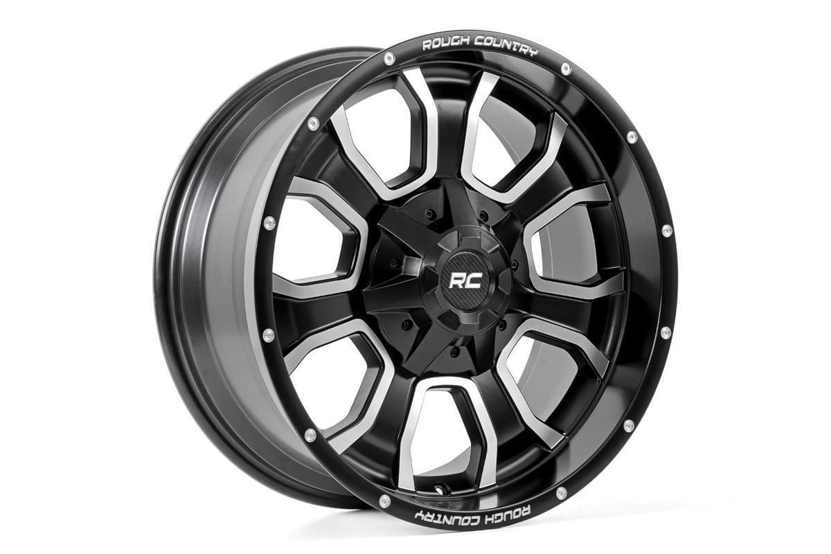 Rough Country 93 Series Wheel | One-Piece | Matte Black | 20x10 | 8x170 | -18mm