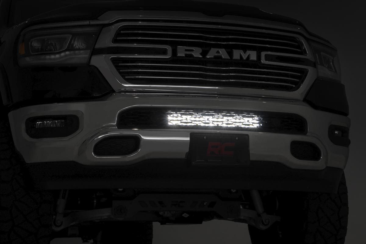 LED Light Kit | Bumper Mount | 20" Chrome Dual Row | White DRL | Ram 1500 (19-24)