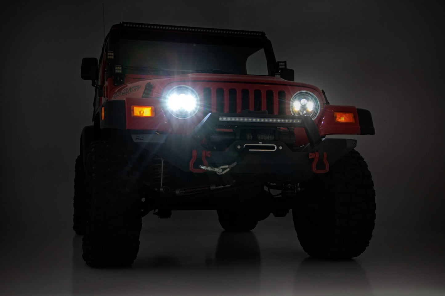 7 Inch DRL Halo LED Headlights | DOT Approved | Jeep Wrangler TJ 4WD (1997-2006)