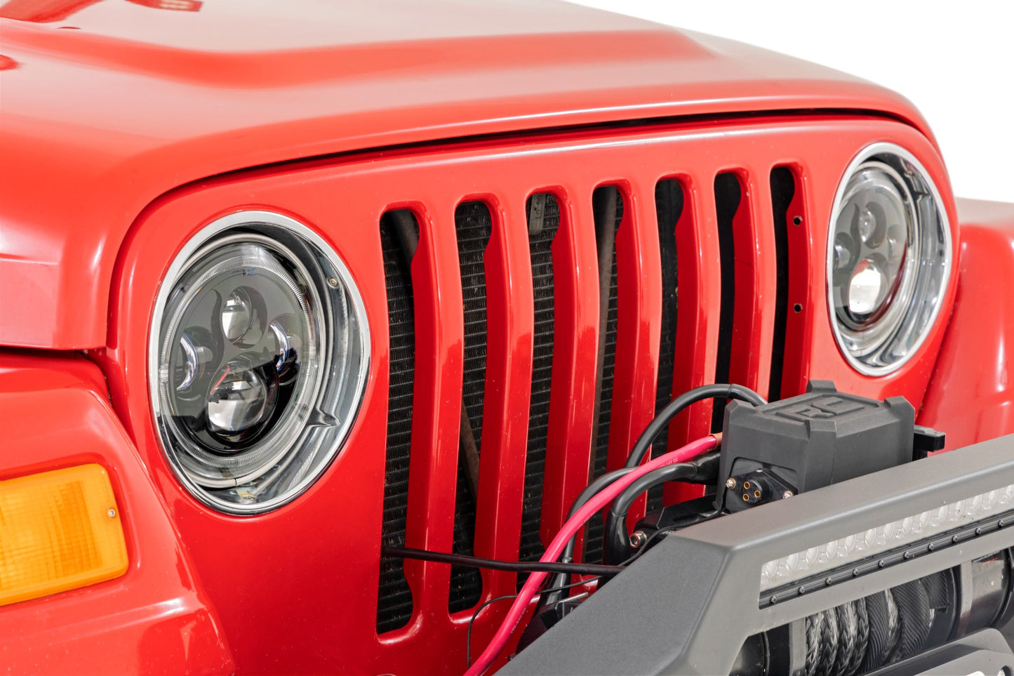 7 Inch DRL Halo LED Headlights | DOT Approved | Jeep Wrangler TJ 4WD (1997-2006)