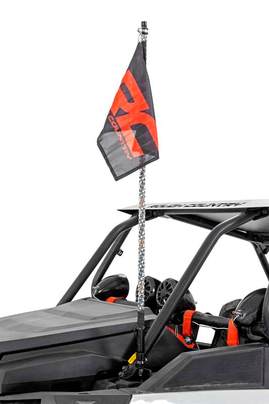 Whip Mount | Cage | 4' Multl-Color LED Whip Pair | Polaris RZR