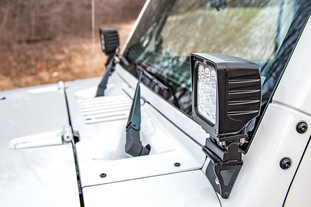 Light Mounts | Lower Windshield | Jeep Wrangler JK/Wrangler Unlimited  (07-18)