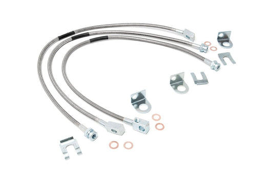 Jeep Front & Rear Stainless Steel Brake Lines | 4-6in Lifts (XJ/YJ/TJ)