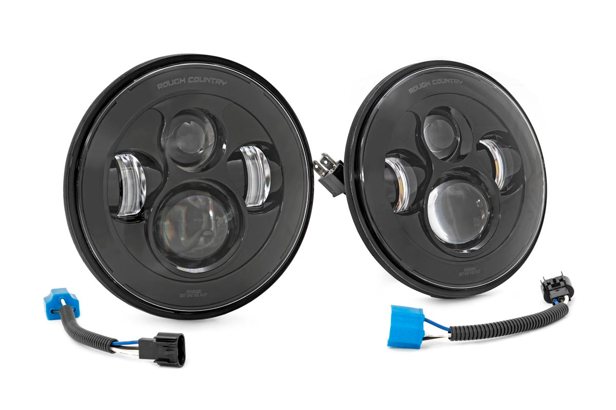 7 Inch LED Headlights | DOT Approved | Jeep Wrangler JK/Wrangler TJ/Wrangler Unlimited 4WD