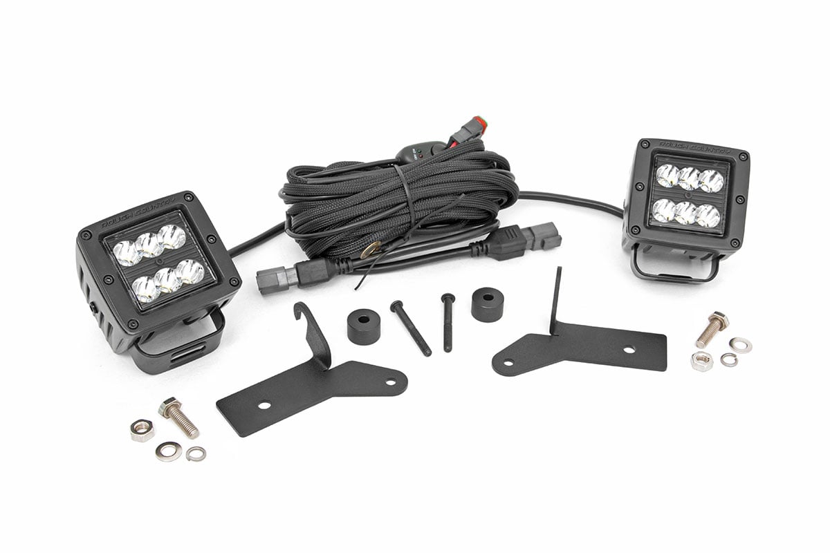 LED Light Kit | Hinge Mount | 2" Black Pair | Jeep Gladiator JT/Wrangler JL (18-24)