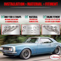 Stainless Shorty Headers – LS Swap V-Band