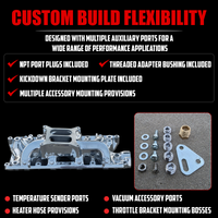Intake Manifold for Ford 289 302 SBF Polished Aluminum Dual Plane Air Gap