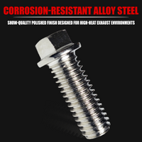 Header Bolts Chrome Set of 12 for Small Block and Big Block American V8 Engines 3/8-16 Thread Corrosion Resistant Alloy Steel for Chevy Ford Mopar Muscle Cars Hot Rods Restoration
