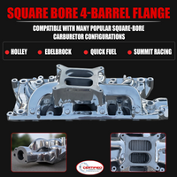 Intake Manifold for Ford 289 302 SBF Polished Aluminum Dual Plane Air Gap