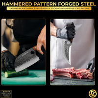 SliceElite 2PCS Hand-Forged Chef Knife Set | Viking & Serbian Knives for Meat Cutting | Professional Kitchen Tools with Gift Box for BBQ Cooking