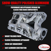 Intake Manifold for Ford 289 302 SBF Polished Aluminum Dual Plane Air Gap
