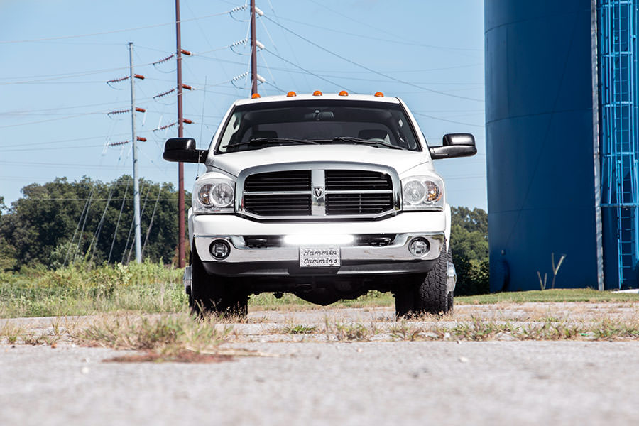 LED Light Kit | Bumper Mount | 20" Black Single Row | White DRL | Ram 2500/3500 (10-18)