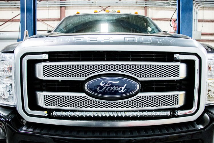 LED Light Kit | Grill | 30" Black Single Row | White DRL | Ford F-250/F-350 Super Duty (11-16)