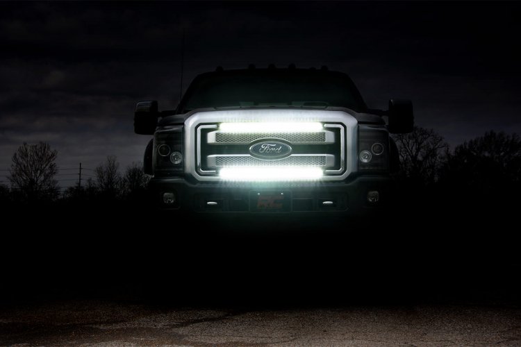 LED Light Kit | Grill | 30" Black Single Row | White DRL | Ford F-250/F-350 Super Duty (11-16)