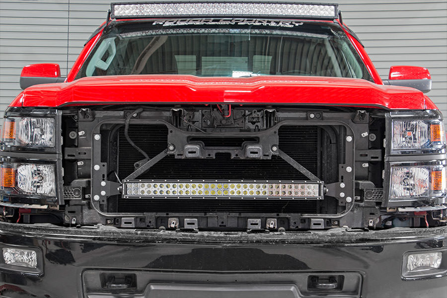 LED Light Kit | Behind Grille Mount | 30" Black Dual Row | White DRL | Chevy Silverado 1500 (14-15)