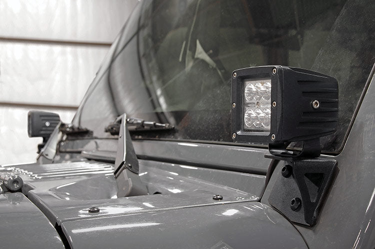 LED Light Mount | Lower Windshield | Pod | Jeep Wrangler JK/Wrangler Unlimited (07-18)