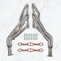 Long Tube Exhaust Headers 1 5/8 Inch Primaries 2.5 Inch Collectors Polished 304 Stainless Steel Fits 1988 - 1998 Chevy GMC C1500 C2500 K1500 K2500 Silverado Sierra Truck 5.0L 5.7L Small Block V8
