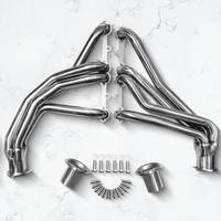 Polished Stainless Steel Long Tube Headers for Small Block Chevy.