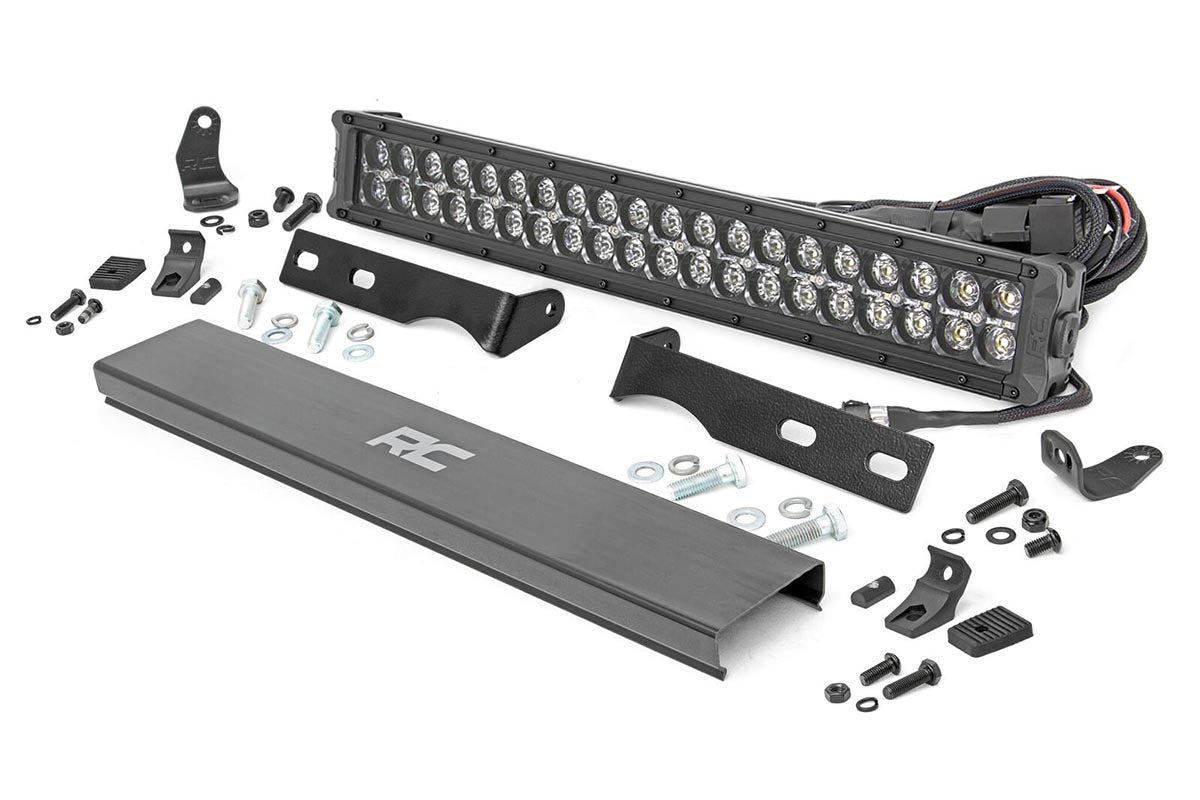 LED Light Kit | Bumper Mount | 20" Black Dual Row| Amber DRL | Jeep Grand Cherokee WK2 (11-20)