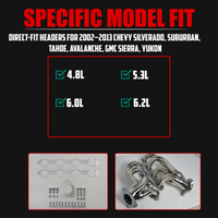 Stainless Shorty Headers – LS 2002–2013 with Upgraded MLS Gaskets