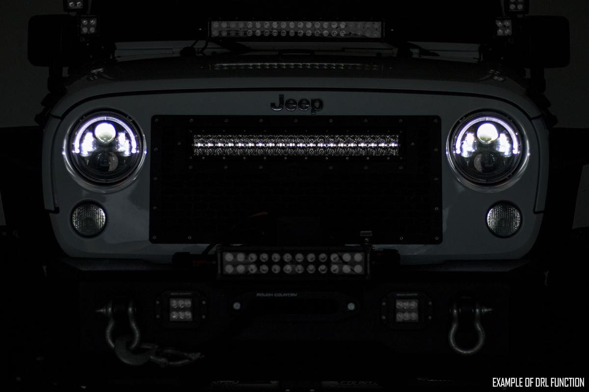 Mesh Grille | 30" Dual Row LED | Black | Amber DRL | GMC Sierra 1500 (14-15)