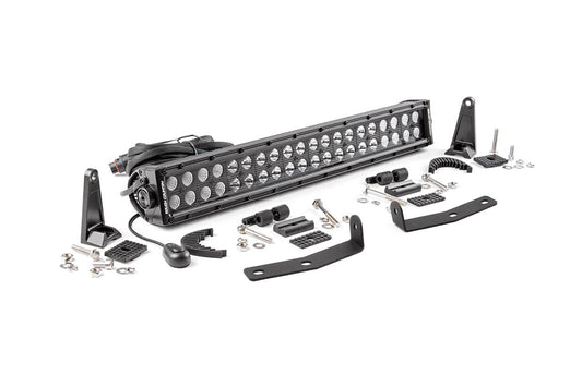 LED Light Kit | Bumper Mount | 20" Black Dual Row | Nissan Titan XD (16-24)