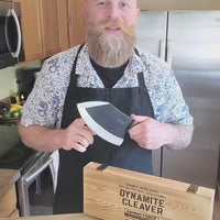Animas Forge Dynamite Cleaver Knife Hand Forged High Carbon Steel Butcher Knife with Hand Finished Desert Hardwood Handle Full Tang Heavy Duty Cleaver in Wooden Crate for Meat Vegetables BBQ Camping Kitchen