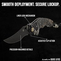 Black Lotus Folding Knife with 89-Layer Damascus VG10 Blade and Stabilized Maple Burl Wood Handle