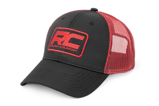 Rough Country Hat | Red Mesh | Rough Country Patch | Black/Red