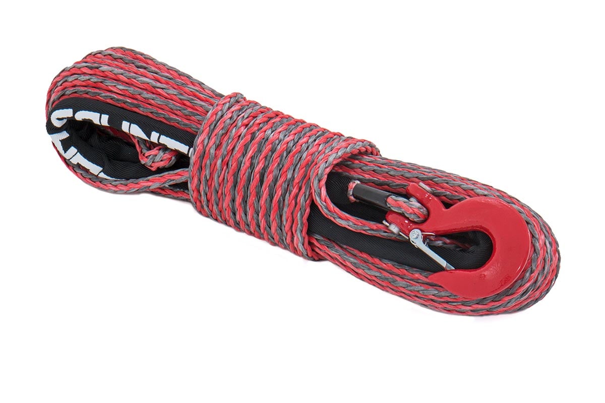 Synthetic Rope | 3/8 Inch | 85 Ft | Red/Gray