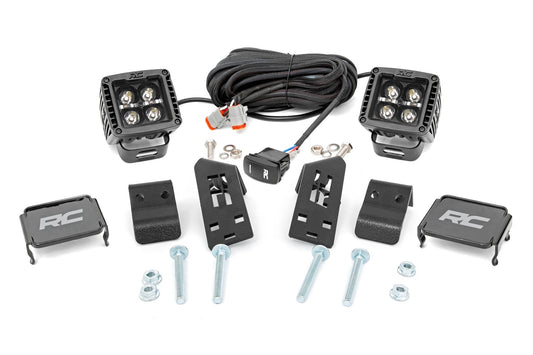 LED Light Kit | "A" Pillar Mount | 2" Black Pair | Amber DRL | Polaris RZR PRO XP