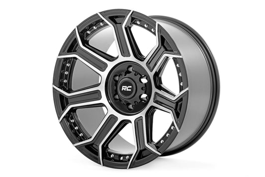 Rough Country 89 Series Wheel | One-Piece | Black Machined Gun Metal | 20x10 | 8x6.5 | -19mm