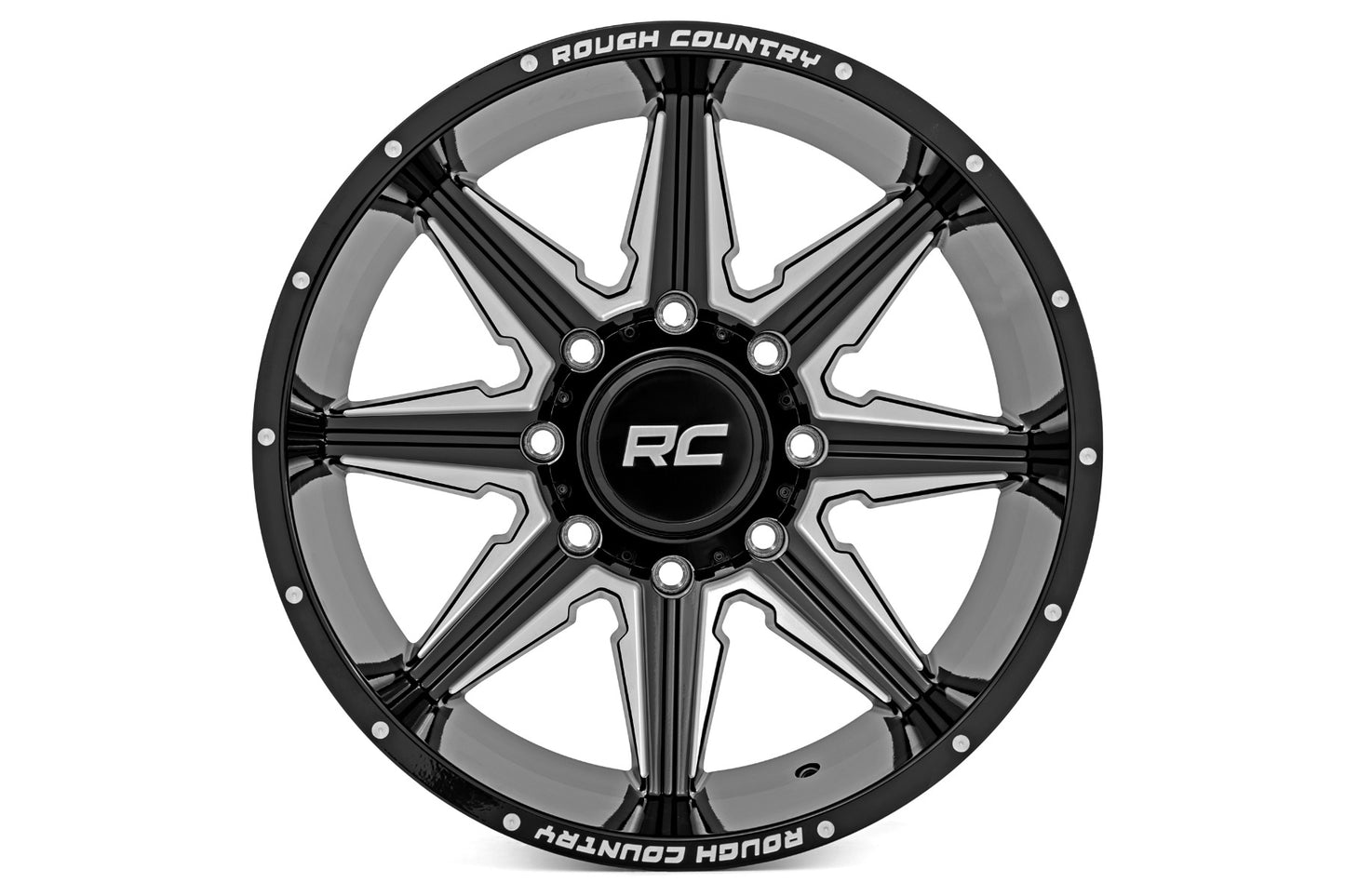 Rough Country 91M Series Wheel | One-Piece | Gloss Black | 20x12 | 6x5.5 | -44mm