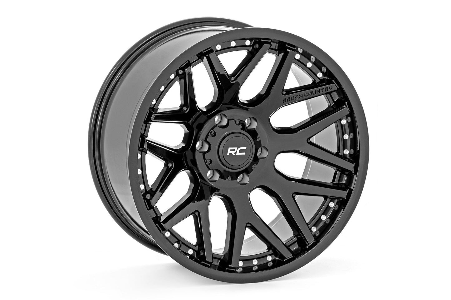 Rough Country 95 Series Wheel | One-Piece | Gloss Black | 20x10 | 8x170 | -19mm