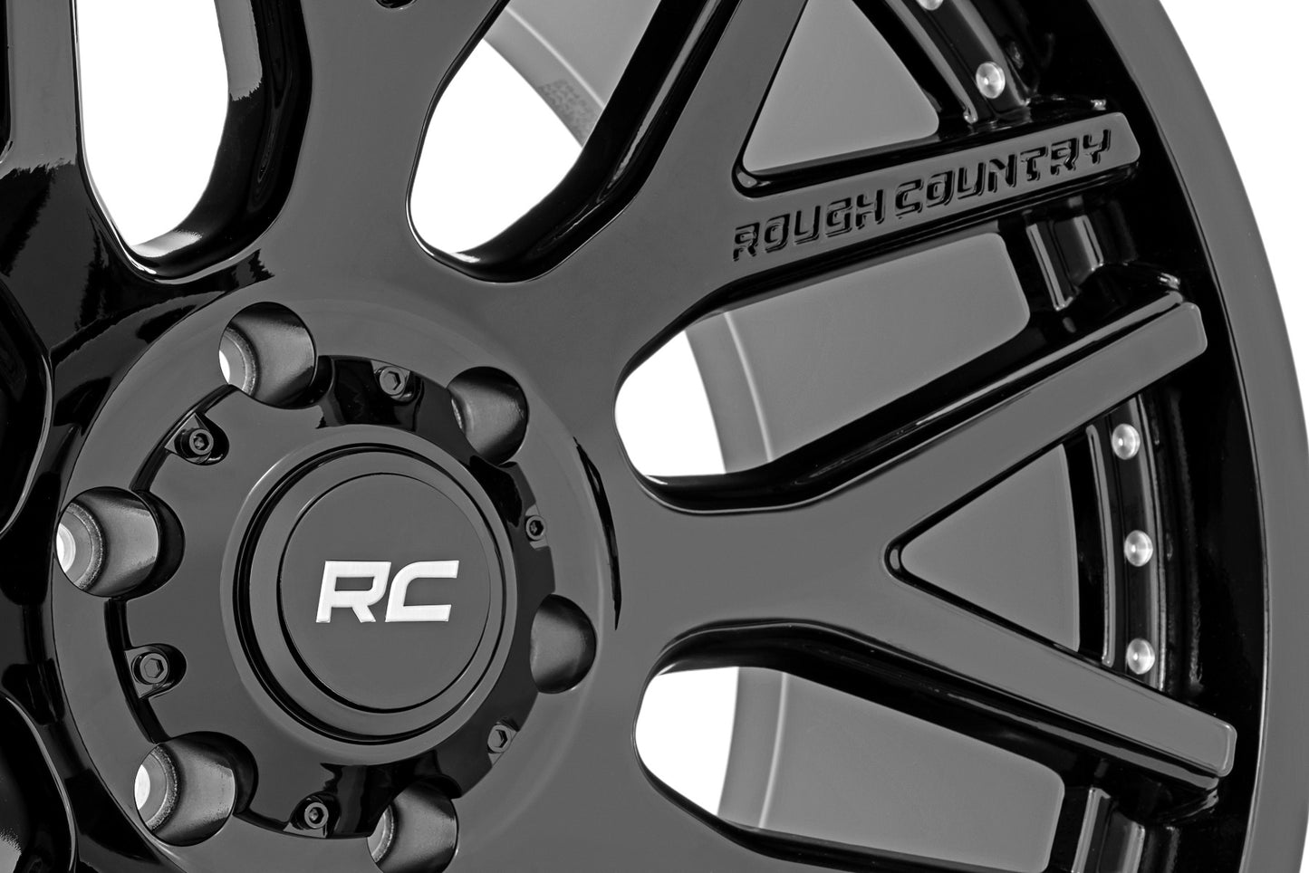 Rough Country 95 Series Wheel | One-Piece | Gloss Black | 20x10 | 6x5.5 | -25mm