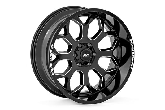 Rough Country 96 Series Wheel | One-Piece | Gloss Black | 22x10 | 6x5.5 | -19mm