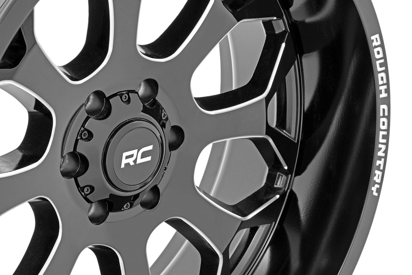 Rough Country 96 Series Wheel | One-Piece | Gloss Black | 22x10 | 6x5.5 | -19mm