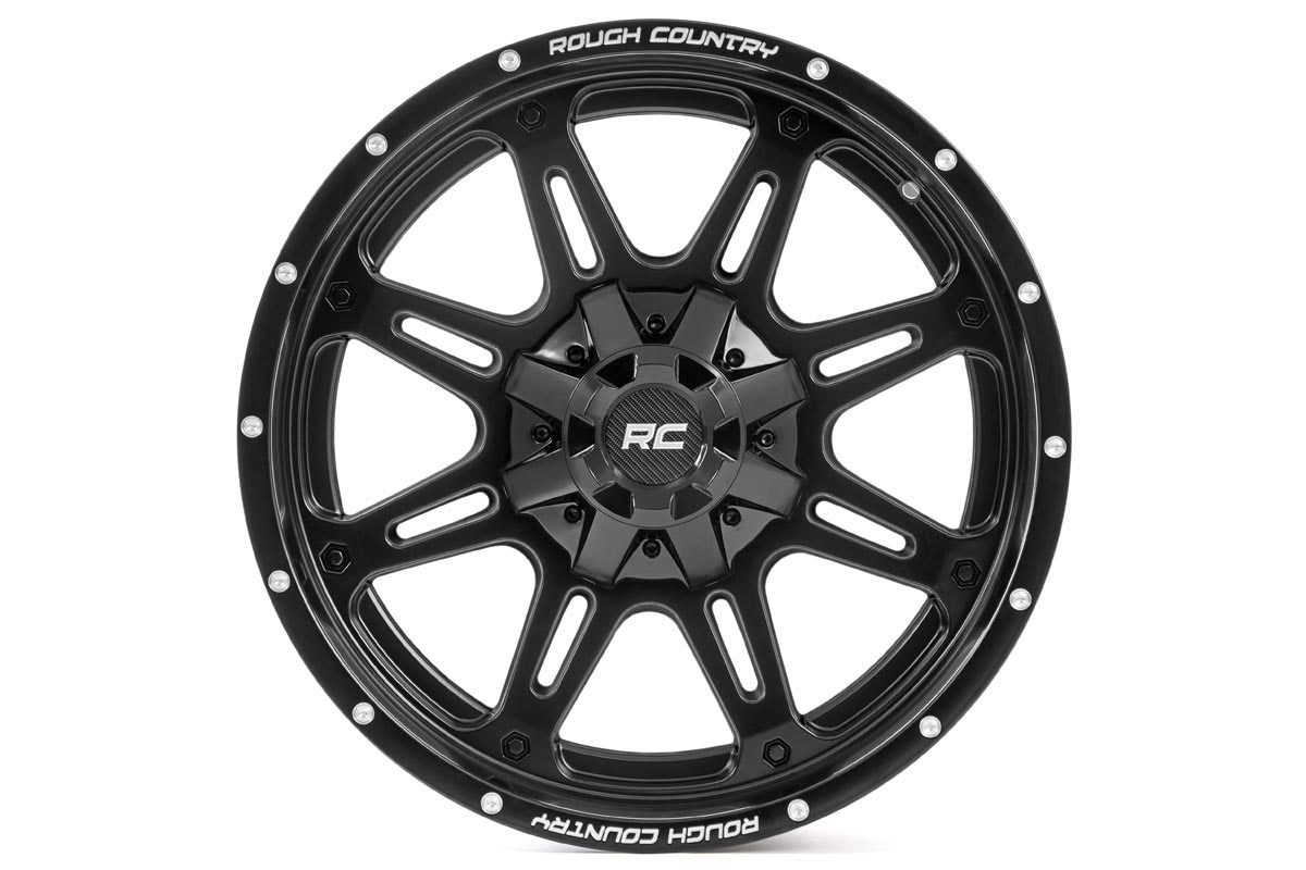 Rough Country 94 Series Wheel | One-Piece | Matte Black | 20x9 | 5x5/5x4.5 | -12mm