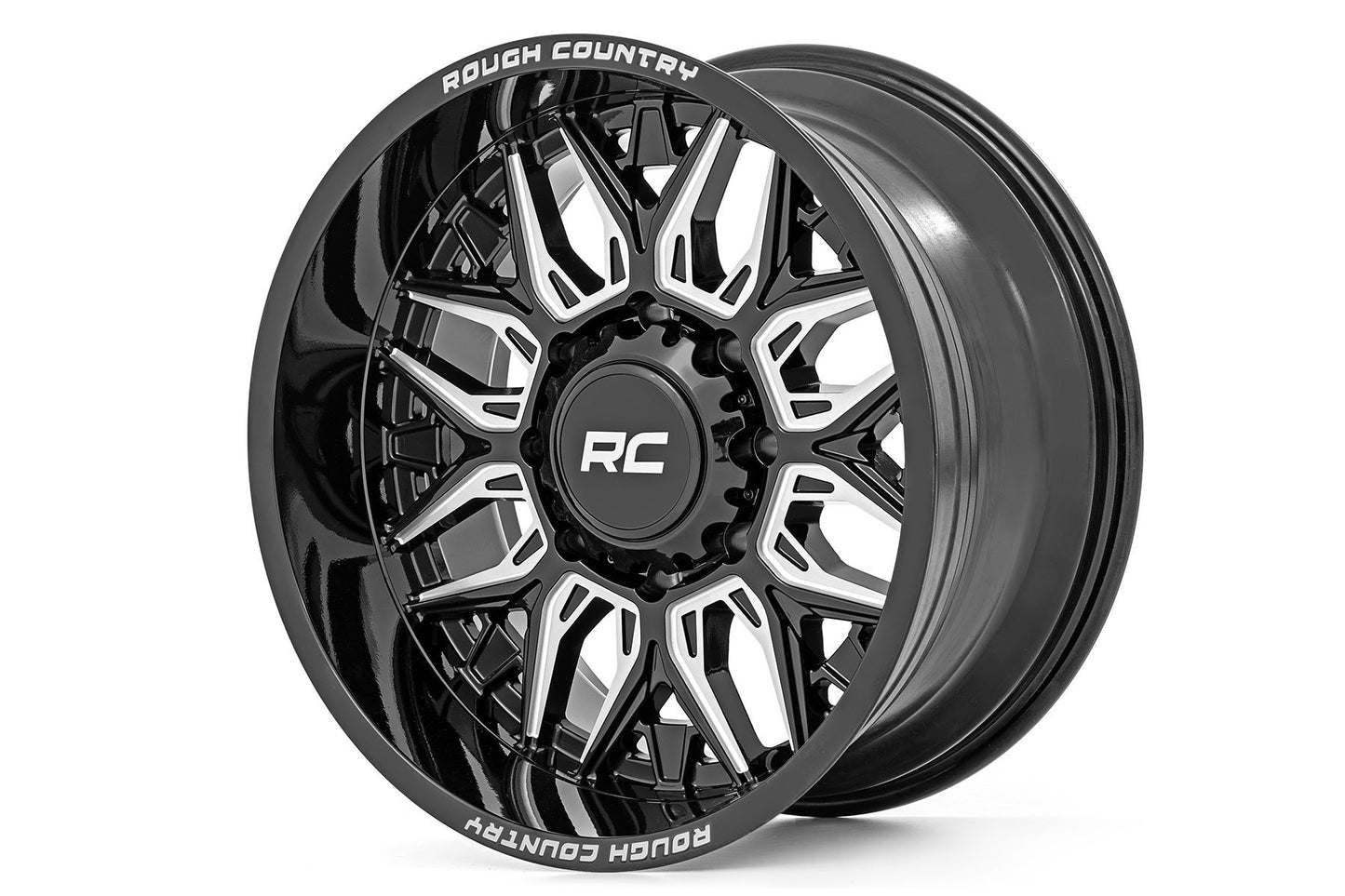 Rough Country 86 Series Wheel | One-Piece | Gloss Black | 20x10 | 8x180 | -19mm