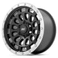 Rough Country 87 Series Wheel | Simulated Beadlock | Black/Machined | 17x8.5 | 6x5.5 | +0mm