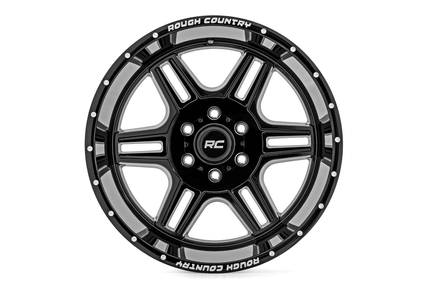 Rough Country 92 Series Wheel | Machined One-Piece | Gloss Black | 20x12 | 6x5.5 | -44mm