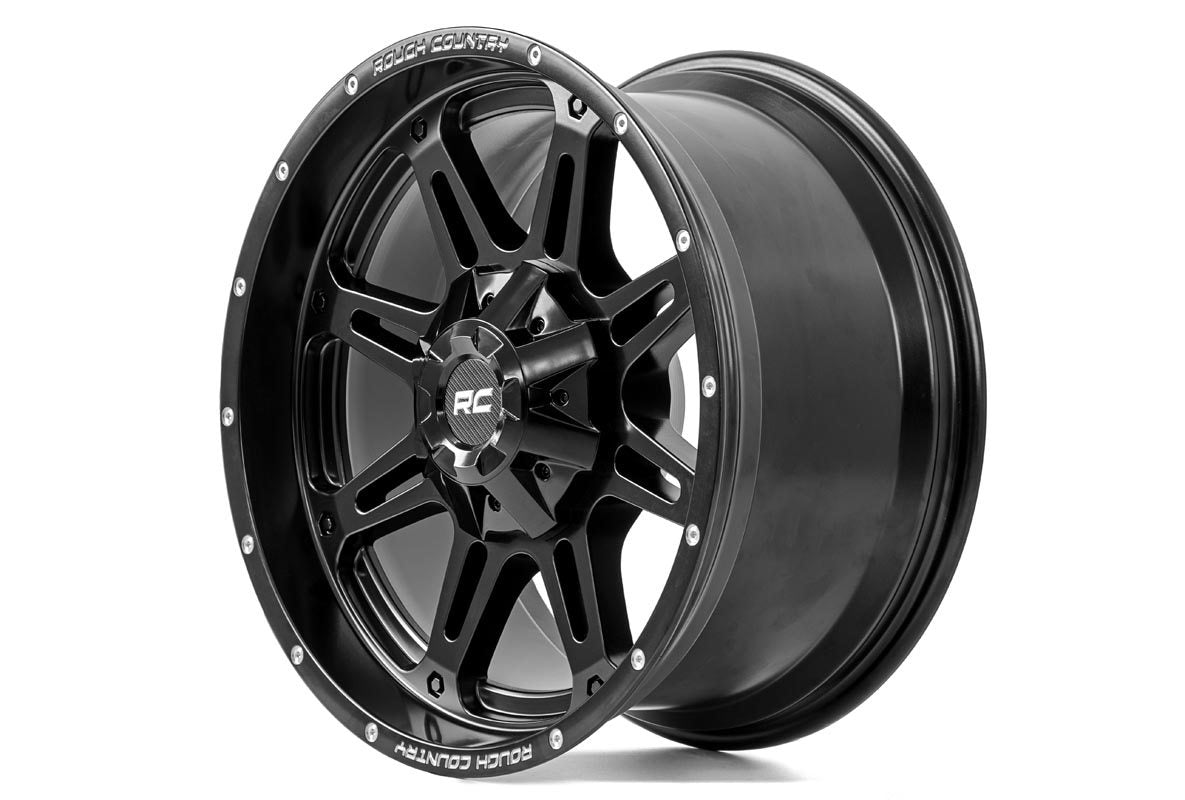 Rough Country 94 Series Wheel | One-Piece | Matte Black | 20x9 | 5x5/5x4.5 | -12mm