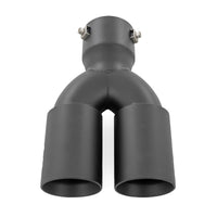 Exhaust Tip | Black | Red RC Logo | 2.5-3 Inch Pipe Single Inlet | Dual Outlet