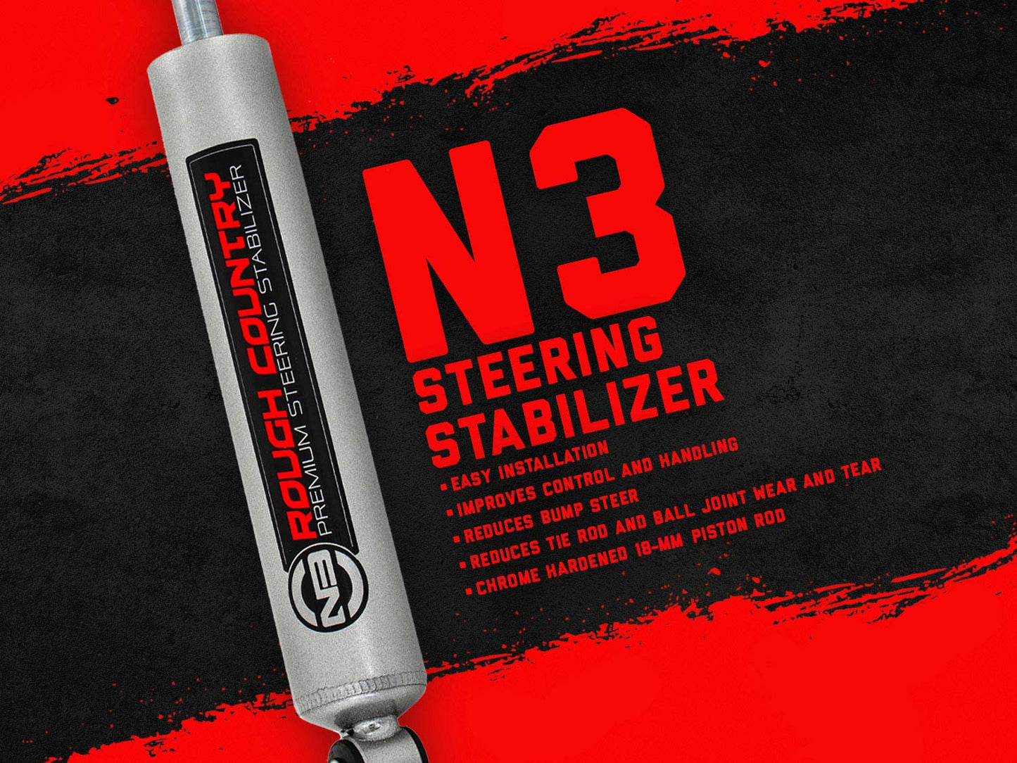 N3 Steering Stabilizer | 8-lug Only | 6-Inch Lift | Chevy C2500/K2500 C3500/K3500 Truck (88-00)