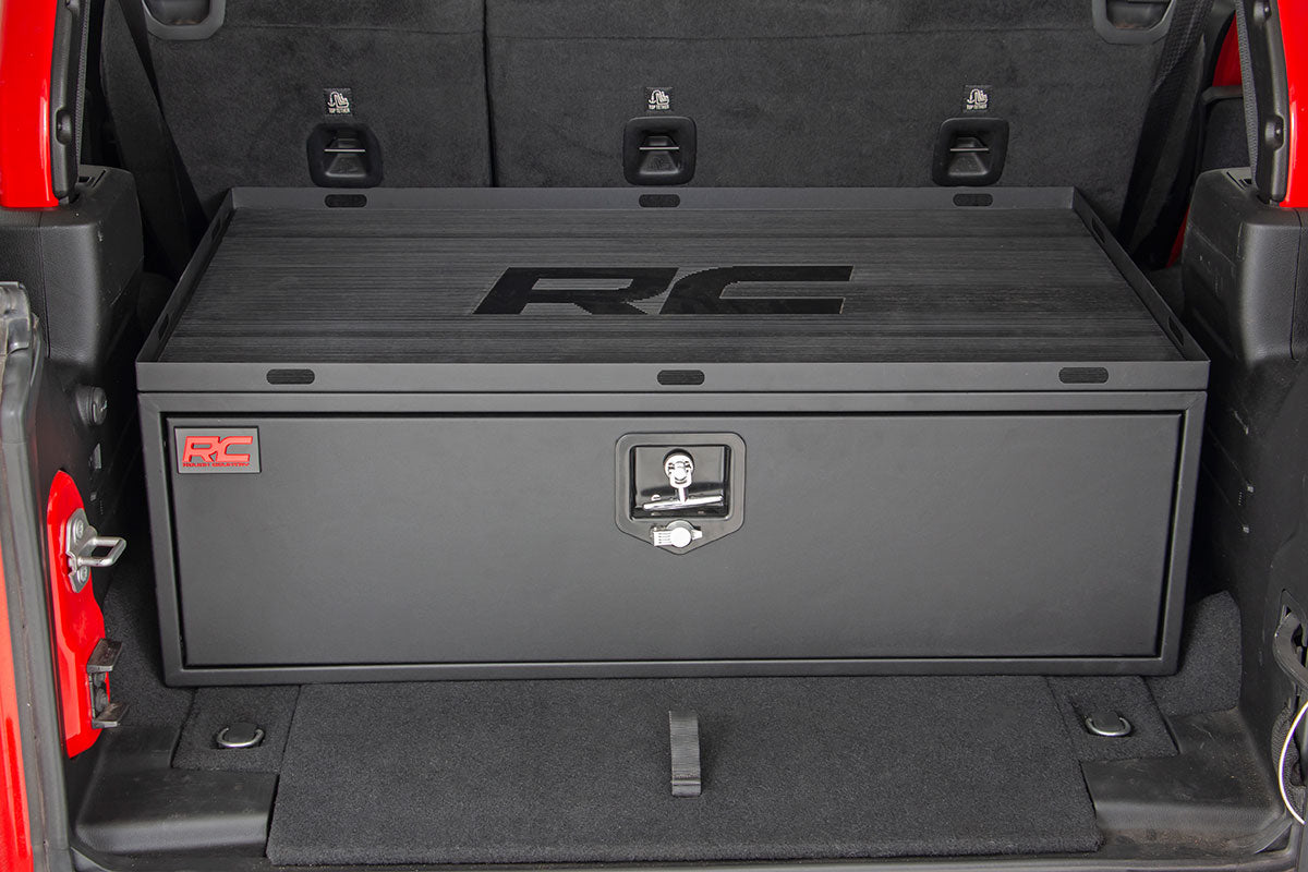 Storage Box | Metal | Slide Out Lockable Drawer | Jeep Wrangler JL/Wrangler Unlimited (18-24)