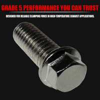 Header Bolts Chrome Set of 12 for Small Block and Big Block American V8 Engines 3/8-16 Thread Corrosion Resistant Alloy Steel for Chevy Ford Mopar Muscle Cars Hot Rods Restoration